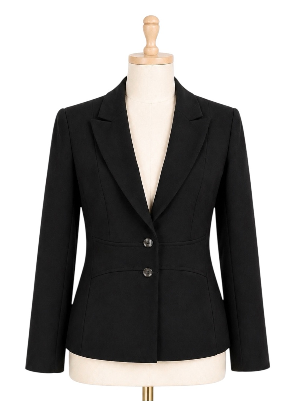 Tahari Blazer Jacket Tailored Black Shoulder Pad Classic Size 8 Career Workwear